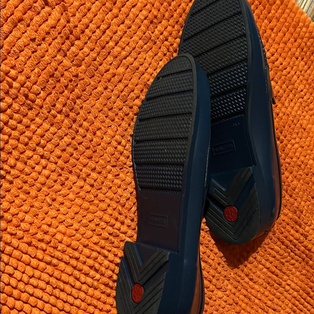 Hunter Shiny Blue Rubber Loafers - Picture 6 of 9